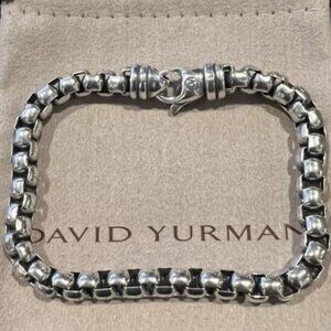Preowned Authentic Men's DY Box Chain Bracelet 9"